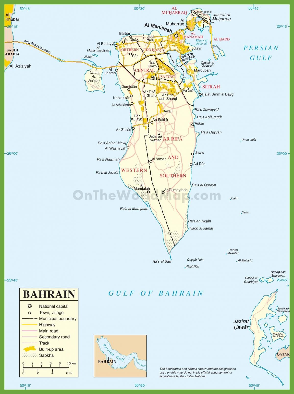 Bahrain städer karta
