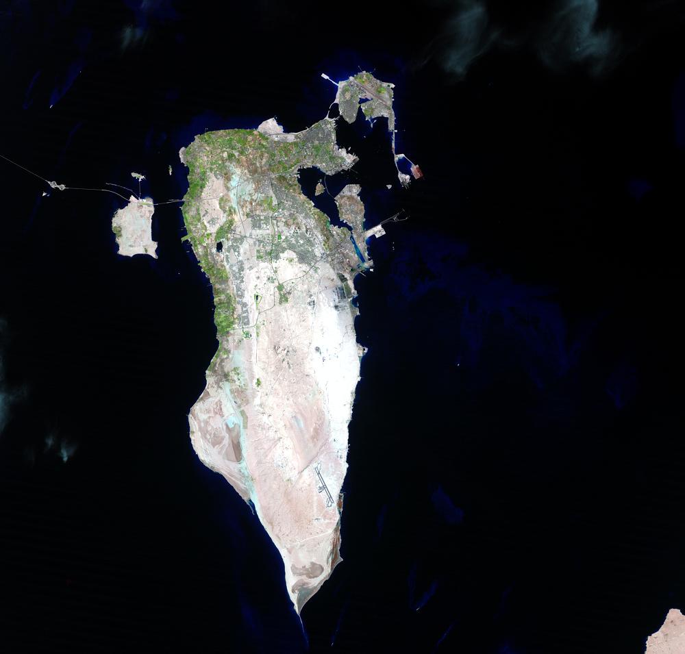 Bahrain satellit-karta - Karta över Bahrain satellit (Västra Asien - Asien)