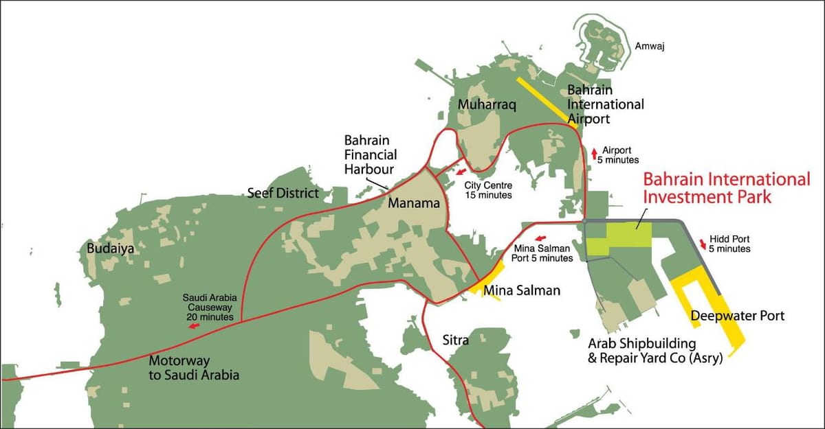 karta över Bahrain 2030