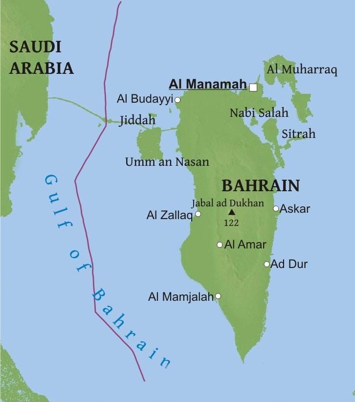 karta över Bahrain bridge