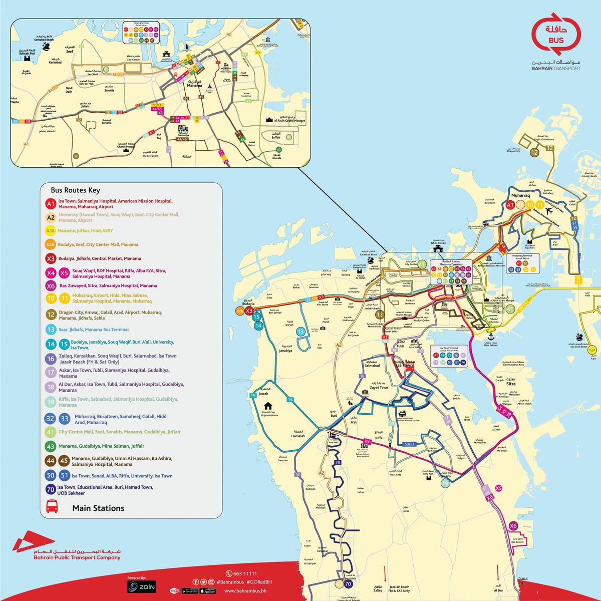 karta över Bahrain buss