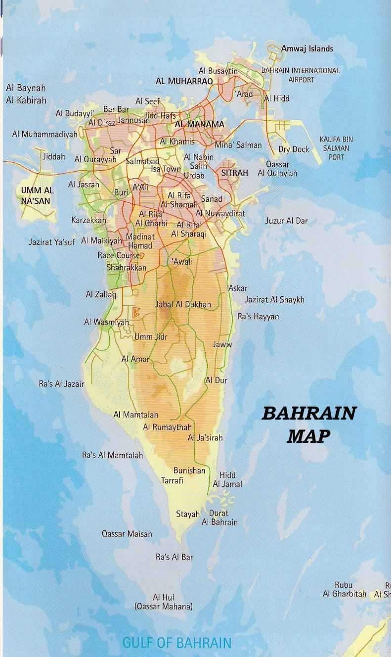 Bahrain karta med platser