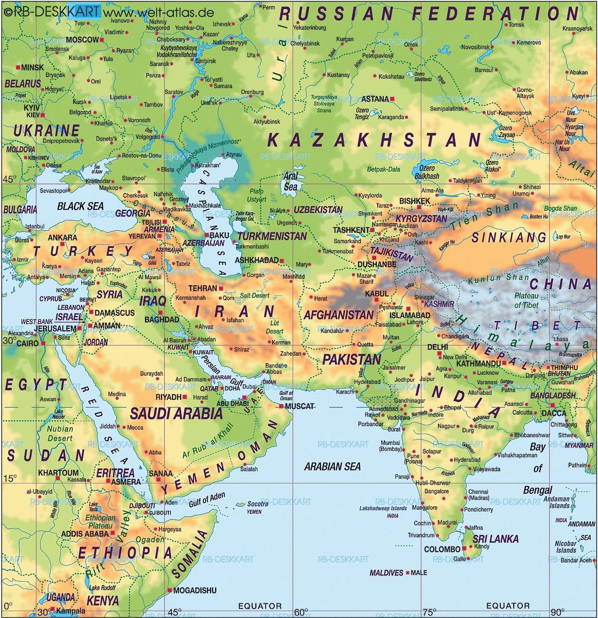 karta över Bahrain world atlas karta