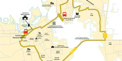 Karta över Bahrain driving school road