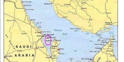 Karta över ön Bahrain 