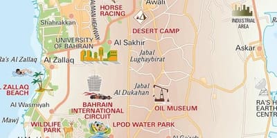 Karta över träd Bahrain